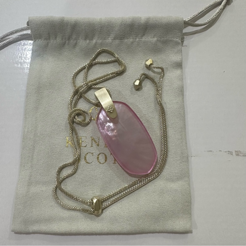 Kendra Scott Gold and Pink Pendant Necklace